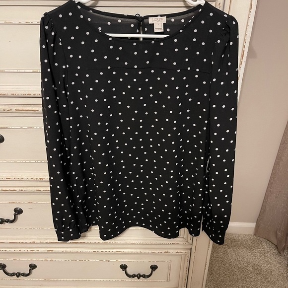 J. Crew Tops - J Crew Polka dot blouse